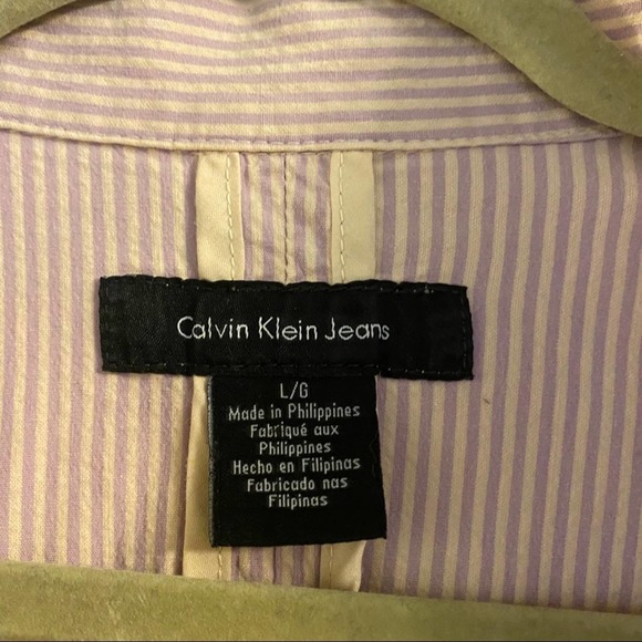 Calvin Klein Striped Blazer Button Front Jacket Multicolor - Picture 4 of 7